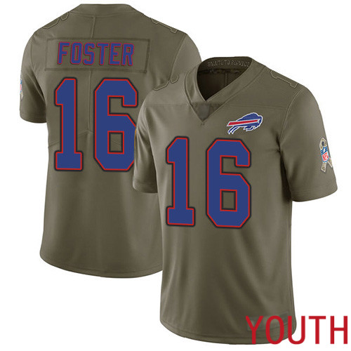 Youth Buffalo Bills #16 Robert Foster Limited Olive 2017 Salute to Service NFL Jersey->youth nfl jersey->Youth Jersey
